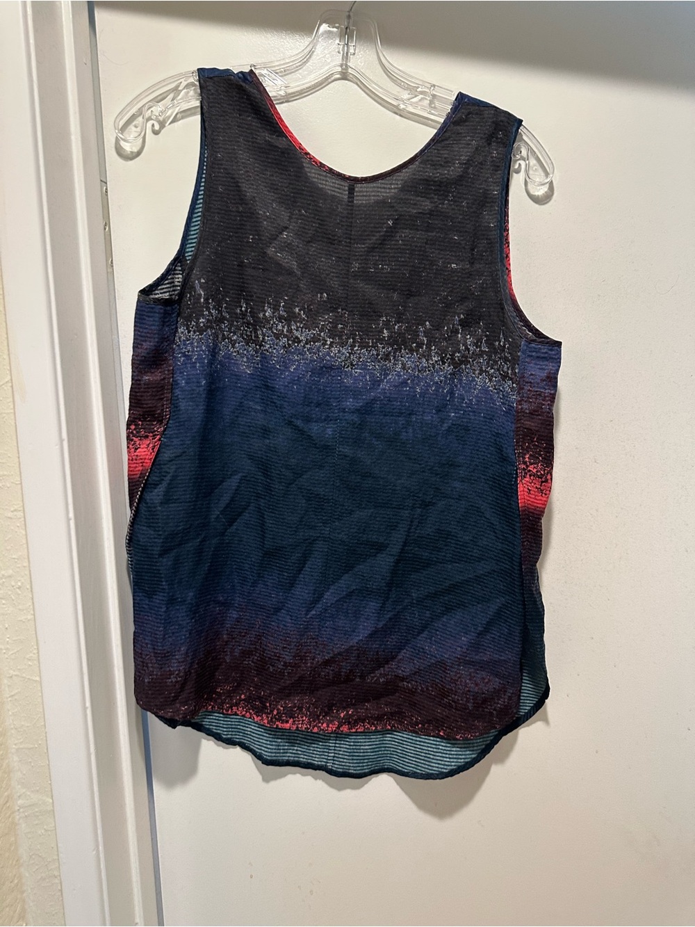 Derek Lam Navy, Black & Pink Gradient Sleeveless Tank Silk/Cotton Blend Size 4